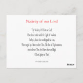 出生の祈りの言葉カード ポストカード (裏面)