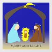 出生の聖家族とのクリスマスシーン ウィンドウサイン (シート)