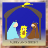 出生の聖家族とのクリスマスシーン ウィンドウサイン (シート2)