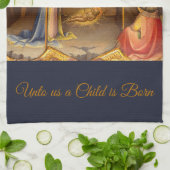 出生の金ゴールドのシーン神への栄光 キッチンタオル (折り畳み)