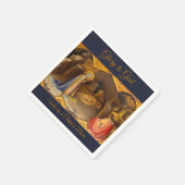 出生の金ゴールドのシーン神への栄光 スタンダードカクテルナプキン (角)