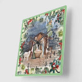 出生の風景、世界への喜び スクエア壁時計 (傾斜)