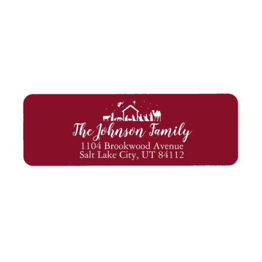 出生をテーマにしたクリスマス差出人住所ラベル ラベル (正面)