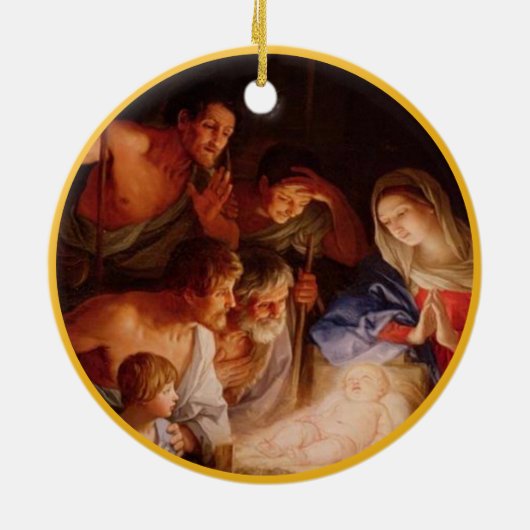 出生アートクリスマス セラミックオーナメント (裏面)