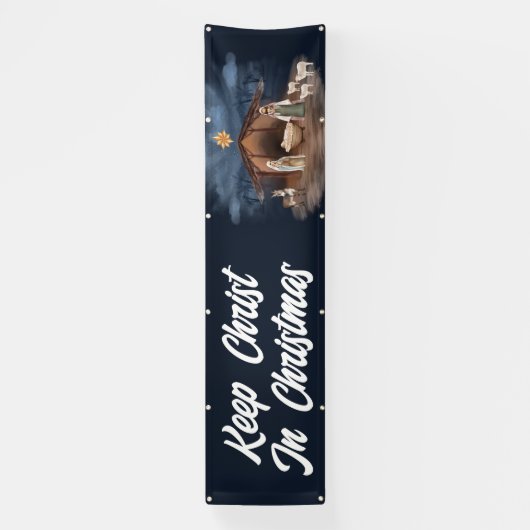 出生イエスキリストクリスマスクリスチャーチ 横断幕 (縦)