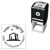 出生イエスマンガーメリークリスマスファミリー名 セルフインキングスタンプ (インサイチュ)