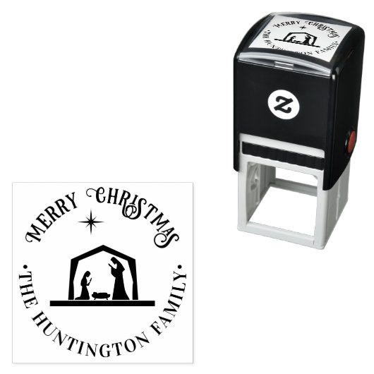出生イエスマンガーメリークリスマスファミリー名 セルフインキングスタンプ (インサイチュ)