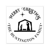 出生イエスマンガーメリークリスマスファミリー名 セルフインキングスタンプ (デザイン)
