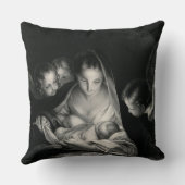 出生イエスヴァージンメアリーエンジェル白黒 クッション (裏面)