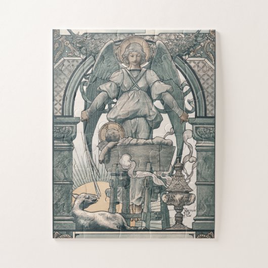 出生イエス誕生エンジェルヴィンテージクリスマス ジグソーパズル (縦)