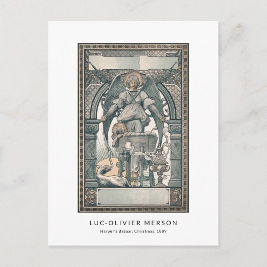 出生イエス誕生エンジェルヴィンテージクリスマス ポストカード (正面)