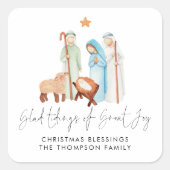 出生イラストレーション喜びの喜び素晴らしの知らせ スクエアシール (正面)