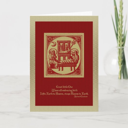 出生ウッドカットクリスマスカード シーズンカード (正面)