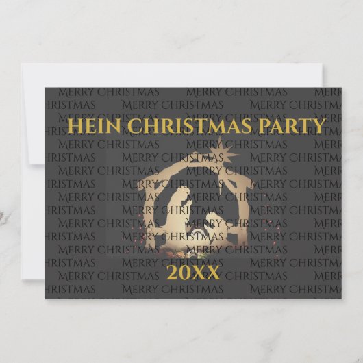 出生エレガント金ゴールドクリスマスパーティの招待状 招待状 (正面)