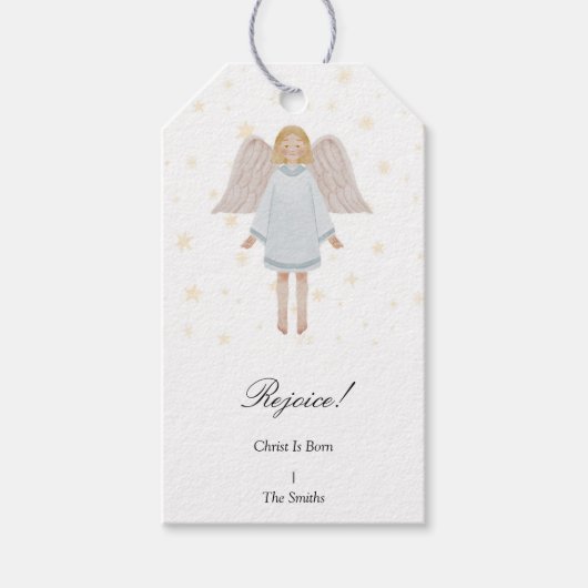 出生エンジェルクリスマスギフトラベル ギフトタグ (正面)