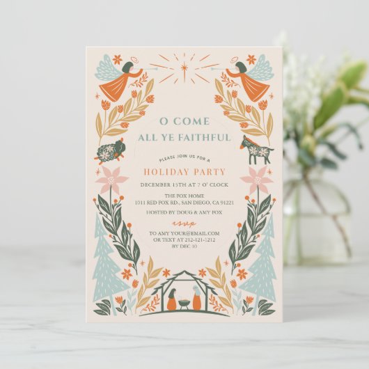 出生エンジェルス宗教的クリスマスホリデーパーティー 招待状 (スタンド正面)
