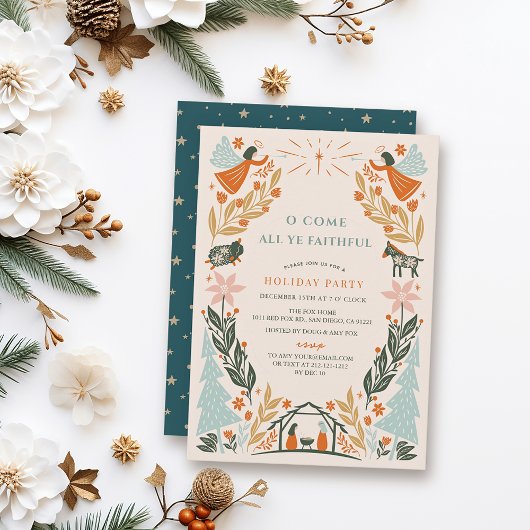 出生エンジェルス宗教的クリスマスホリデーパーティー 招待状