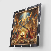 出生エンジェルズアドレキリスト スクエア壁時計 (傾斜)