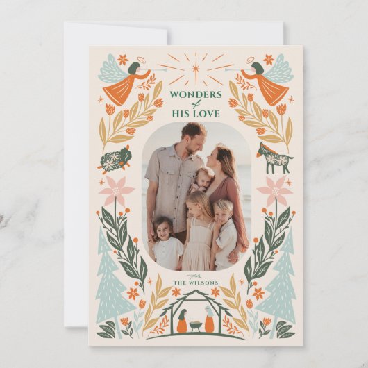 出生エンジェル2フォトクリスマス シーズンカード (正面)