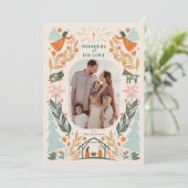 出生エンジェル2フォトクリスマス シーズンカード (スタンド正面)