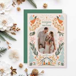 出生エンジェル2フォトクリスマス シーズンカード