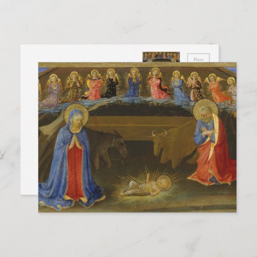 出生オールド絵を描ズエンジェルズメリーイエズクリスマス シーズンポストカード (正面/裏面)