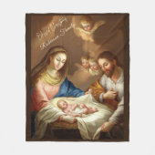 出生カスタムクリスマスシーン フリースブランケット (正面)