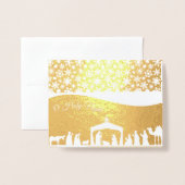 出生カスタムクリスマスフォト箔カード 箔カード (封筒付き正面)