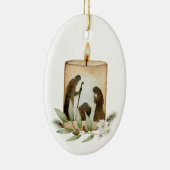出生キャンドルセラミックオーバルクリスマスオーナメント セラミックオーナメント (右)