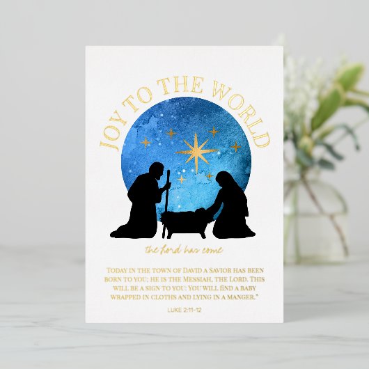 出生クリスチャン聖なる書物、 経典クリスマス 箔シーズンカード (立ち正面)