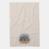 出生クリスマスウォーターカラーイエス キッチンタオル (縦)