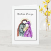 出生クリスマスウォーターカラープリント カード (黄色い花)