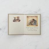 出生クリスマスカード折りたたみホリデーカード シーズンカード (内部)