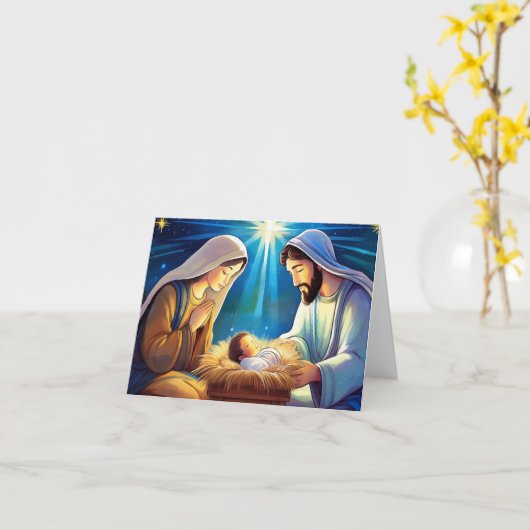 出生クリスマスカード カード (黄色い花)