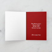 出生クリスマスカーモダンドデザインレッドブラック シーズンカード (内部)