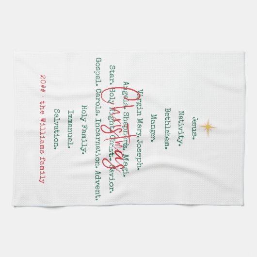 出生クリスマスキリスト教信仰イエスの宗教 キッチンタオル (横)