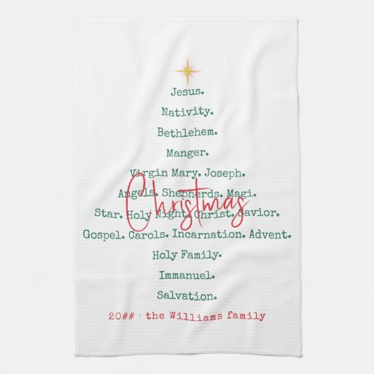 出生クリスマスキリスト教信仰イエスの宗教 キッチンタオル (縦)