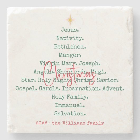 出生クリスマスキリスト教信仰イエスの宗教 ストーンコースター (正面)
