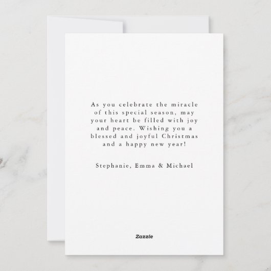 出生クリスマスシーン栄光へ神 シーズンカード (裏面)