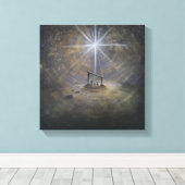 出生クリスマススターキャンバスプリント キャンバスプリント (インサイチュ (ウッドフロア))