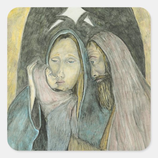 出生クリスマスステッカー スクエアシール (正面)