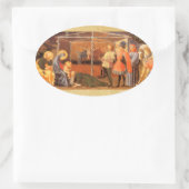 出生クリスマスパーチメント/マギの崇拝 楕円形シール (バッグ)