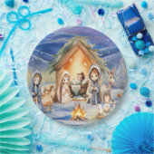 出生クリスマスプレート ペーパープレート (パーティー)