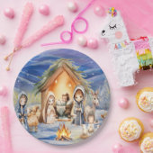出生クリスマスプレート ペーパープレート (パーティー)