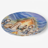 出生クリスマスプレート ペーパープレート (アングル)