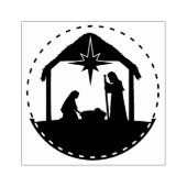 出生クリスマスベビーイエズスクエアウッド ラバースタンプ (インプリント)