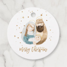 出生クリスマスメッセージカード – 聖家族 フェイバータグ