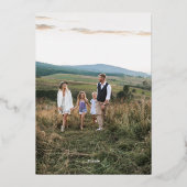 出生クリスマス恵みフォトバラ金ゴールド 箔シーズンカード (裏面)