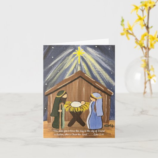 出生クリスマス カード (黄色い花)