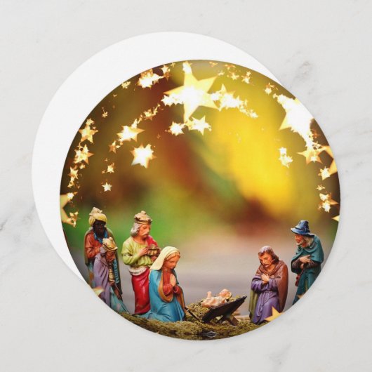 出生クリブヴァージンメアリーイエズクリスマススターズホ シーズンカード (正面/裏面)